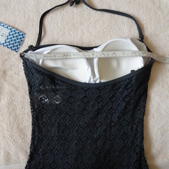 Sun & Sea One Piece Swim Suit Women's Size 14 Gray Lace - Picture 9 of 11